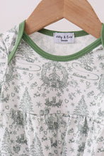Green christmas tree print gown - ARIA KIDS