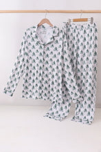 Green christmas tree bamboo mom&me pajama set - ARIA KIDS