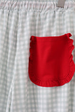 Sage gingham mom pajama pants - ARIA KIDS