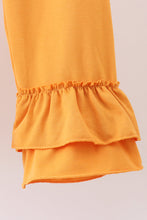 Navy floral smocked ruffle pants set - ARIA KIDS