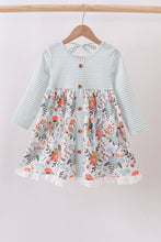 Mint floral stripe dress - ARIA KIDS