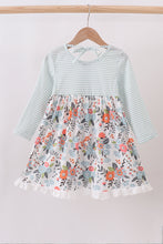 Mint floral stripe dress - ARIA KIDS