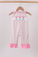 Floral tulip smocked ruffle romper - ARIA KIDS