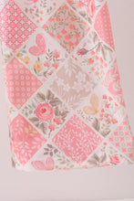 Pink floral checkered ruffle jumpsuit - ARIA KIDS