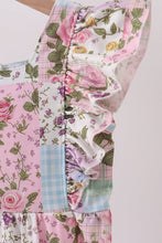 Purple floral checkered ruffle jumpsuit - ARIA KIDS