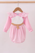 Pink cotton applique gingham 2pc set - ARIA KIDS