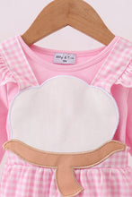 Pink cotton applique gingham 2pc set - ARIA KIDS