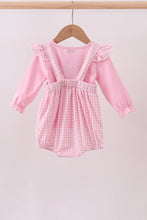 Pink cotton applique gingham 2pc set - ARIA KIDS