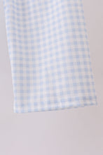 Blue cotton applique gingham pants set - ARIA KIDS