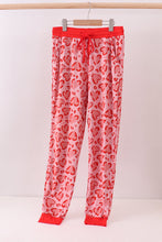 Red heart print bamboo pants - ARIA KIDS