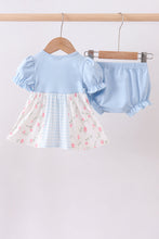 Blue floral ruffle bloomer set - ARIA KIDS