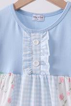 Blue floral ruffle dress - ARIA KIDS