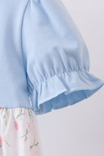 Blue floral ruffle dress - ARIA KIDS