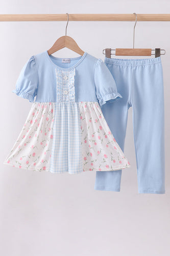 Blue floral pants set - ARIA KIDS