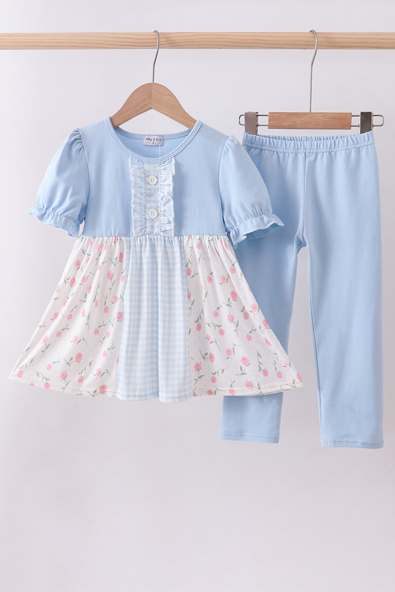 Blue floral pants set - ARIA KIDS