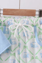 Blue golf cart embroidery pants set - ARIA KIDS