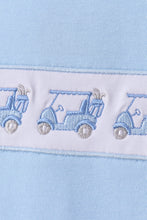 Blue golf cart embroidery pants set - ARIA KIDS