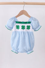 Blue clover embroidery swiss dot bubble - ARIA KIDS