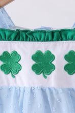 Blue clover embroidery swiss dot bubble - ARIA KIDS