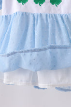 Blue clover embroidery swiss dot shorts set - ARIA KIDS