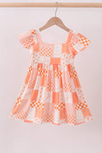 Orange Tennessee patchwork dress - ARIA KIDS