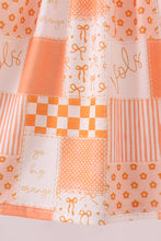 Orange Tennessee patchwork dress - ARIA KIDS