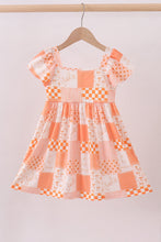 Orange Tennessee patchwork dress - ARIA KIDS