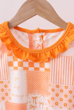 Orange Tennessee patchwork ruffle shorts set - ARIA KIDS