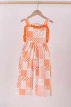 Orange Tennessee patchwork ruffle jumpsuit - ARIA KIDS