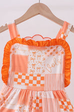 Orange Tennessee patchwork ruffle jumpsuit - ARIA KIDS