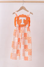 Orange Tennessee patchwork ruffle jumpsuit - ARIA KIDS