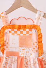 Orange Tennessee applique patchwork ruffle dress - ARIA KIDS