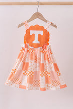 Orange Tennessee applique patchwork ruffle dress - ARIA KIDS
