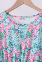 Blue I love MOMMY embroidery women dress - ARIA KIDS