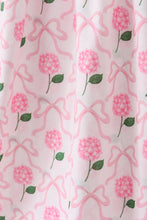 Pink bow hydrangea smocked women dress - ARIA KIDS