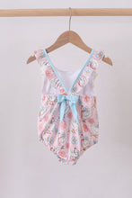 Pink chicken floral one-piece swimsuit - ARIA KIDS