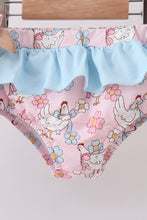Pink chicken floral 2pcs ruffle swimsuit - ARIA KIDS