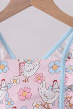 Pink chicken floral 2pcs ruffle swimsuit - ARIA KIDS