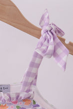 Purple floral Jesus loves me embroidery bubble - ARIA KIDS