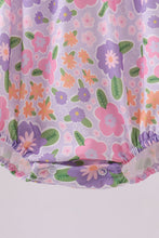 Purple floral Jesus loves me embroidery bubble - ARIA KIDS