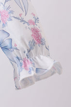 Blue bow floral smocked bubbe - ARIA KIDS