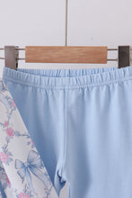 Blue bow floral smocked pants set - ARIA KIDS