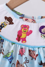 Blue character smocked ruffle bloomer set - ARIA KIDS