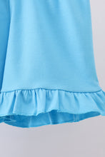 Blue character smocked ruffle shorts set - ARIA KIDS