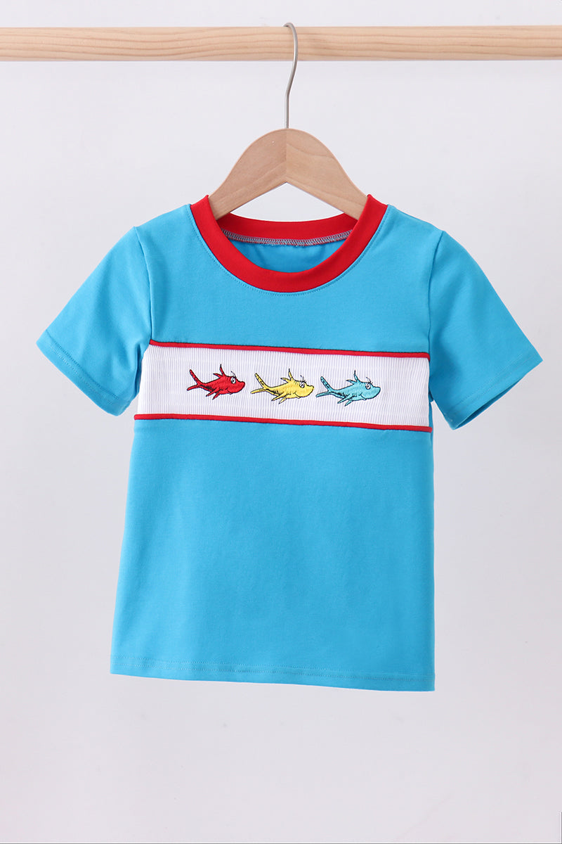 Blue Dr. Seuss smocked top - ARIA KIDS