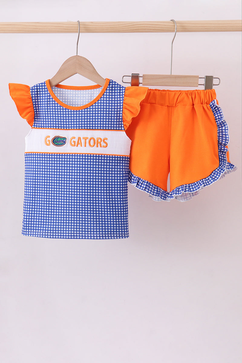 Florida Gators smocked ruffle shorts set - ARIA KIDS