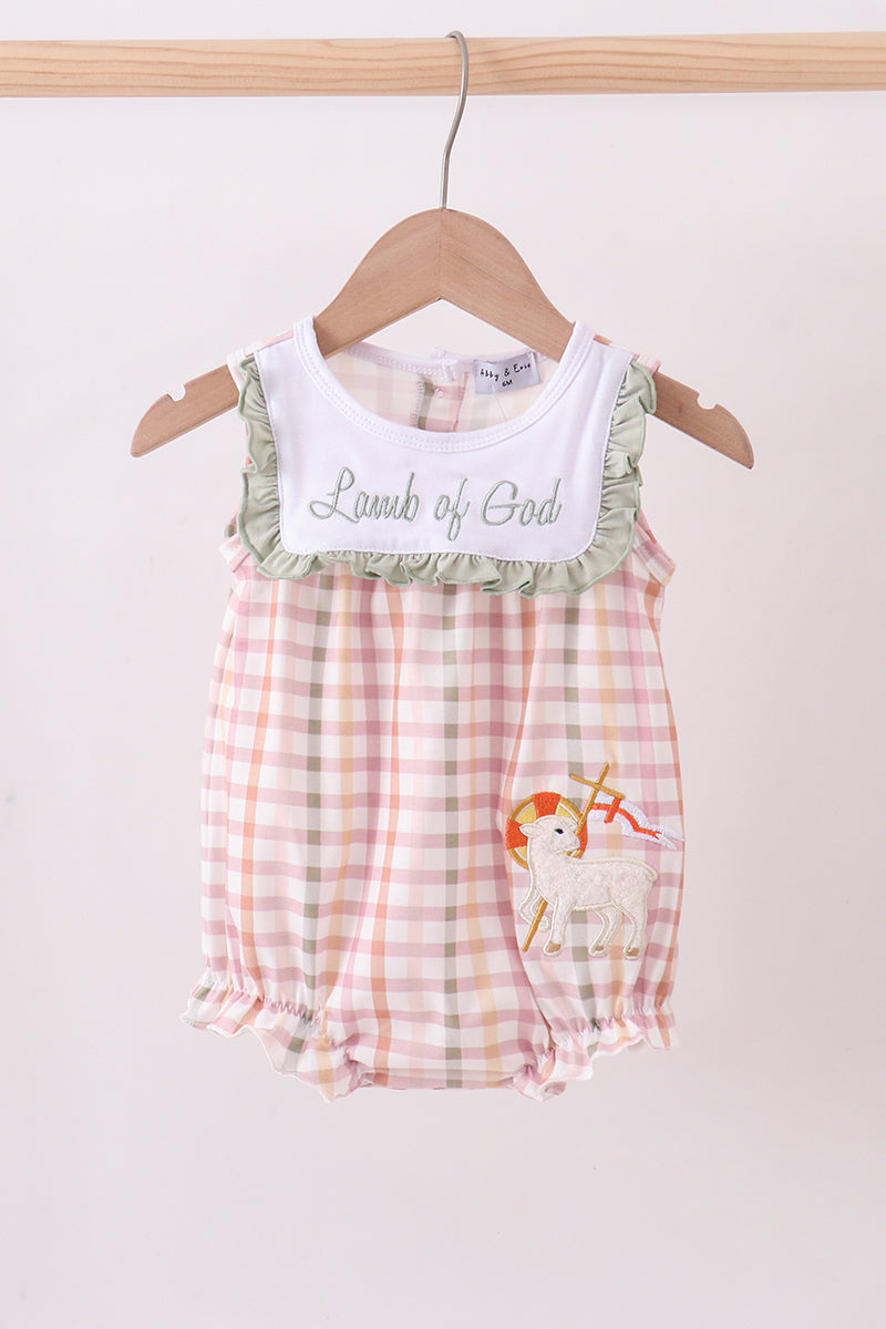 Lawb of god applique plaid bubble - ARIA KIDS