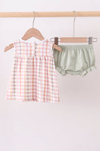 Lawb of god applique plaid bloomer set - ARIA KIDS