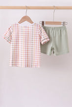 Lawb of god applique plaid shorts set - ARIA KIDS