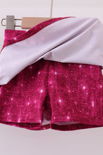 Wine red glitter skort set - ARIA KIDS